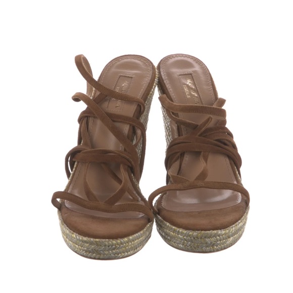 Aquazurra Brown Wedge Espadrilles - Picture 2 of 5